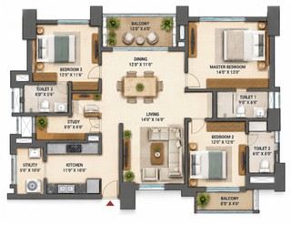 Sobha Parq City 3.5 BHK floor plan